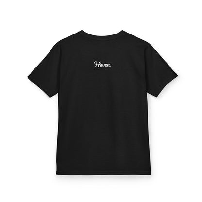 Black t-shirt on a white background