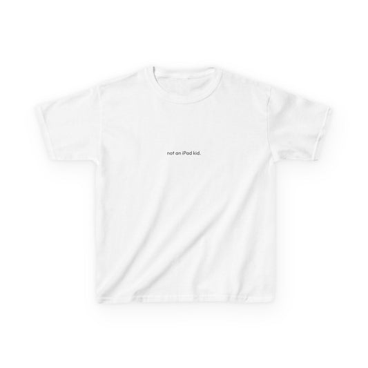 Gray t-shirt with a small logo on a white background